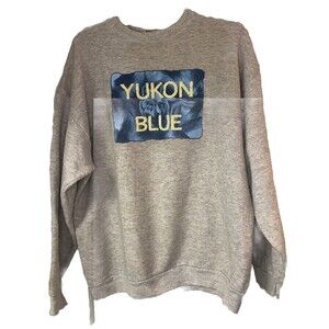 Tultex Women’s Sweatshirt Large Wolf YUKON BLUE Crewneck Gray Blue